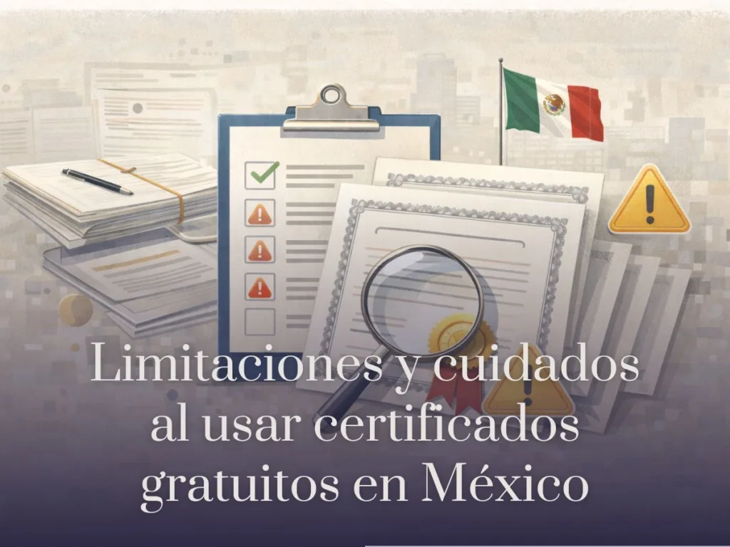 Limitaciones y cuidados al usar certificados gratuitos en México